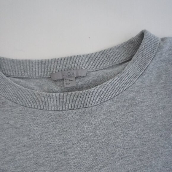 C.O.S. Gray Fine Knit 100% Cotton Crewneck  Lightweight Sweater Xs - Picture 5 of 5